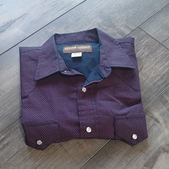 Outdoor Casuals Western Cowboy Rodeo Shirt Short sleeve snap down shirt size XL - Picture 12 of 12